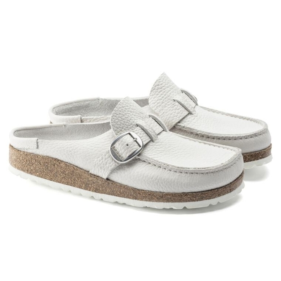 Birkenstock White Leather Slip-On Loafers